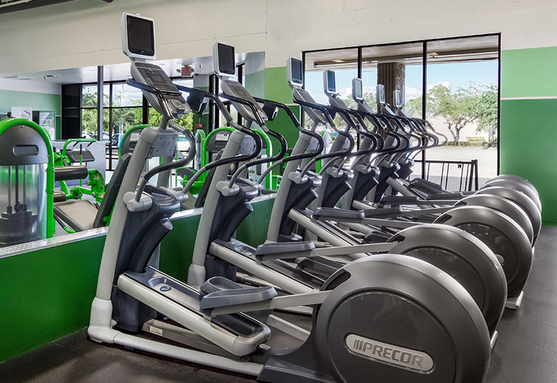 Row of elliptical machines at the YouFit Sarasota gym